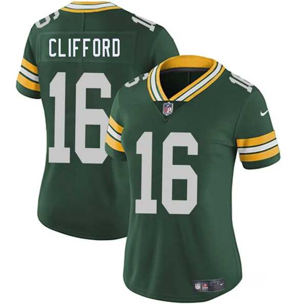 Women%27s Green Bay Packers #16 Sean Clifford Green 2025 Vapor Untouchable Limited Stitched Jersey Dzhi
